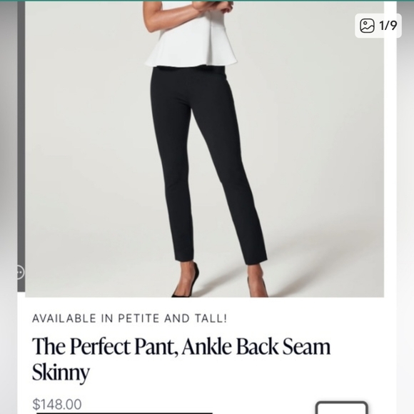 SPANX The Perfect Pant, Ankle Backseam Skinny, Black, High Rise, Size Medium - Picture 12 of 12